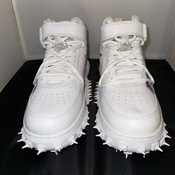 Nike OFF-WHITE x Air Force 1 Mid SP Leather 'Graffiti' DR0500-100 Men’s size 5 - Picture 2 of 6
